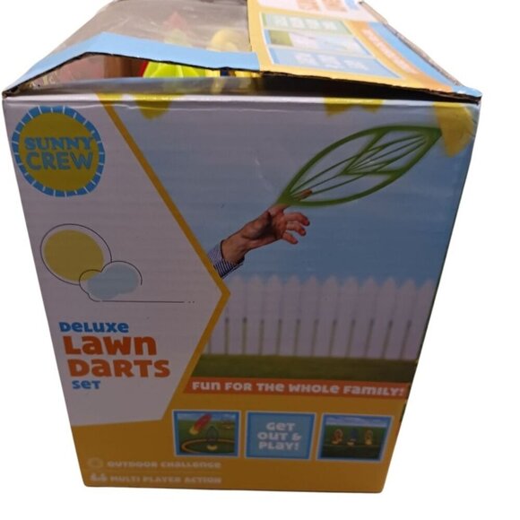 Sunny Crew Deluxe Lawn Darts Set With 6 Darts & 2 Landing Circles For Ages 6+ - Picture 5 of 5